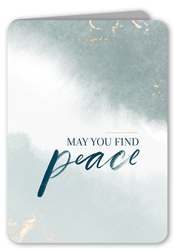 Finding Peace Sympathy Card, Green, 5x7 Folded, Pearl Shimmer Cardstock, Rounded