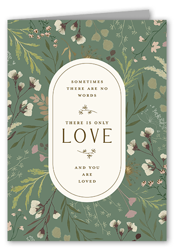 Lilac Love Sympathy Card, Green, 5x7 Folded, Pearl Shimmer Cardstock, Square