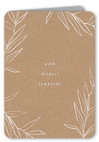 Caring Condolences Sympathy Card, Beige, 5x7 Folded, Write Your Own Greeting, Pearl Shimmer Cardstock, Rounded