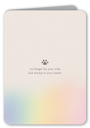 Forever Pet Sympathy Card, Grey, 5x7 Folded, Write Your Own Greeting, Pearl Shimmer Cardstock, Rounded