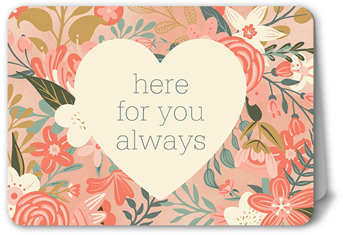 Always Here Sympathy Card, Beige, 5x7, Pearl Shimmer Cardstock, Rounded