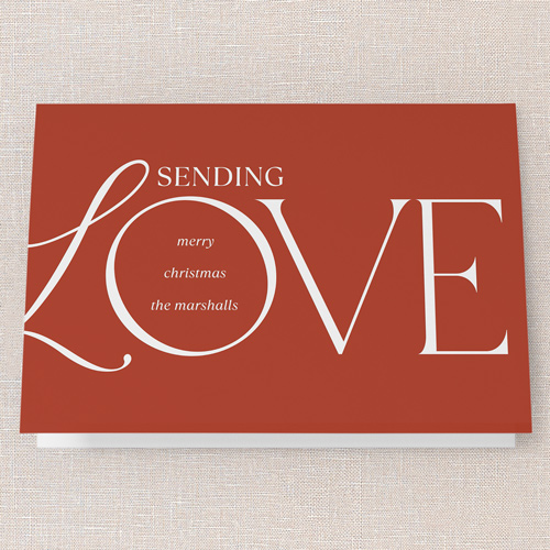 Love Note Christmas Card, Red, 5x7 Folded, Christmas, Pearl Shimmer Cardstock, Square