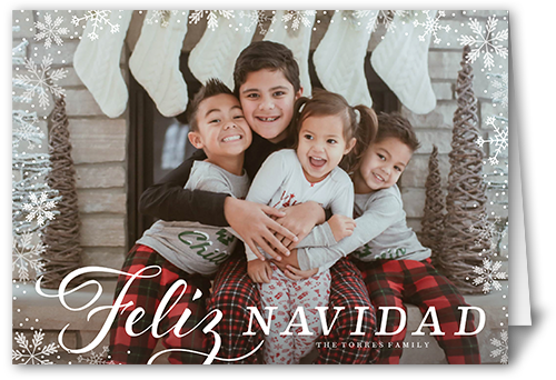 Sentimento Especial Tarjeta de Navidad, White, Feliz Navidad, Pearl Shimmer Cardstock, Square