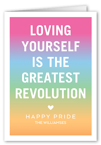 Rainbow Revolution Pride Month Greeting Card, Square Corners