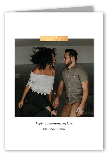 Serene Snapshot Anniversary Card, White, 5x7 Folded, Matte, Folded Smooth Cardstock, Square