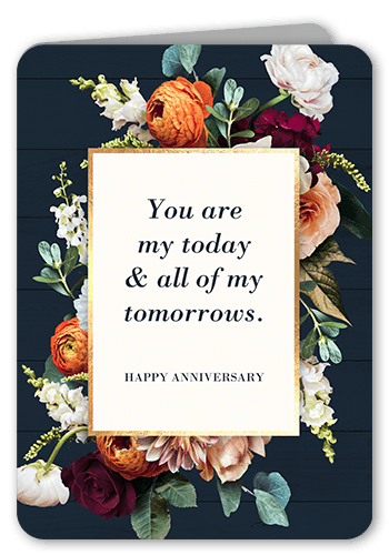 Everlasting Endearment Anniversary Card, Blue, 5x7 Folded, Pearl Shimmer Cardstock, Rounded