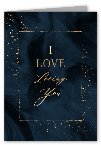 Loving You Anniversary Card, Blue, 5x7 Folded, Matte, Folded Smooth Cardstock, Square