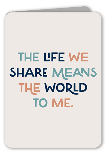 Thankfully Together Anniversary Card, Brown, 5x7 Folded, Pearl Shimmer Cardstock, Rounded, Taupe