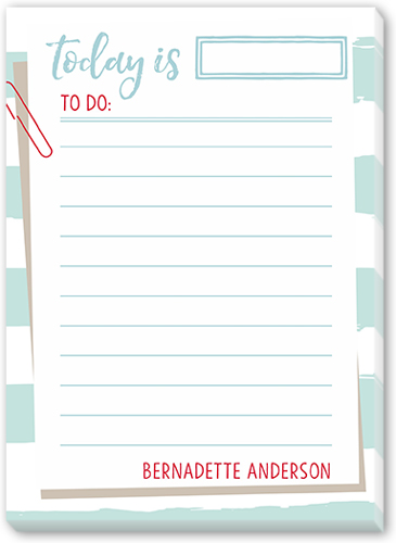 Striped List 5x7 Notepad, Blue