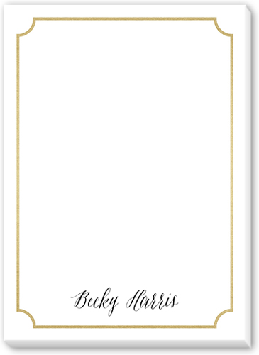 Bordered List 5x7 Notepad, White, Matte