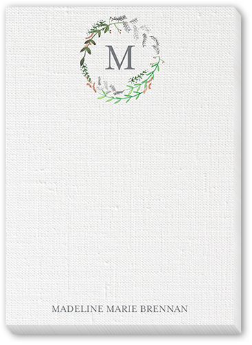 Canvas Wreath 5x7 Notepad, White, Matte