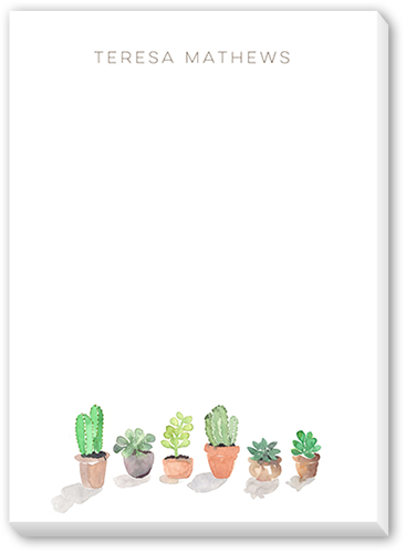 Potted Plants 5x7 Notepad, White, Matte