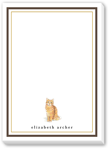 Orange Cat Love 5x7 Notepad, Brown, Matte, Taupe