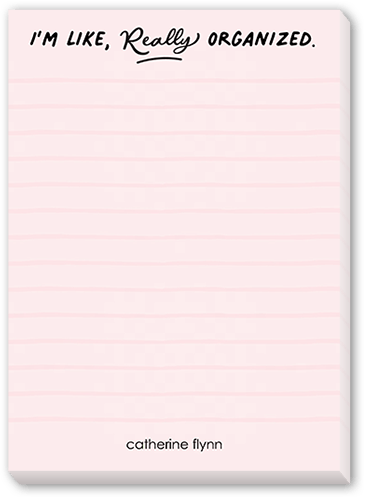 Really Organized Notepad, Pink, Matte