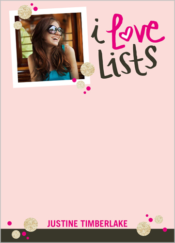 I Love Lists 5x7 Notepad, Pink, Matte