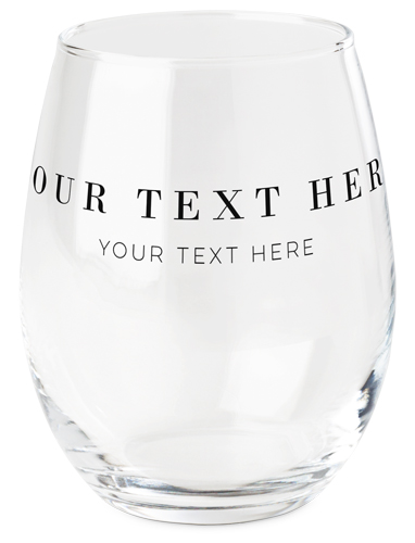 Your Text Here Printed Wine Glass, Printed Wine, Set of 1, Multicolor