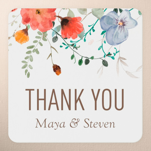 Tranquil Flowers Stickers, -White-Stickers-Write Your Own Greeting