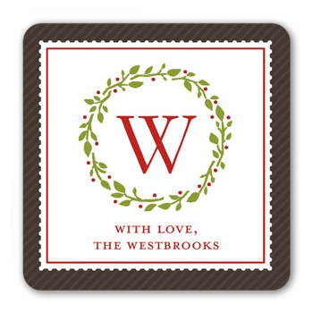 Stamped Monogram Stickers, StickersBrown