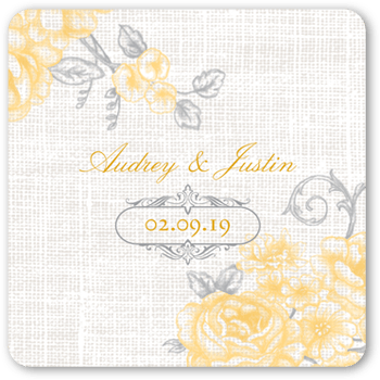 Antique Rose Scrolls Stickers