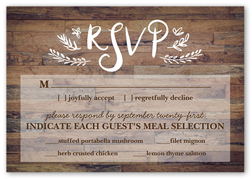 Love And Laughter Forever Wedding Response Card, Brown, Matte, Pearl Shimmer Cardstock, Square