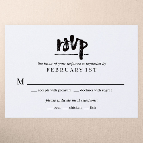 Happy Together Type Wedding Response Card, Black, Matte, Signature Smooth Cardstock, Square, Black
