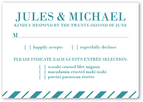 Enchanted Ending Wedding Response Card, Blue, Matte, Pearl Shimmer Cardstock, Square