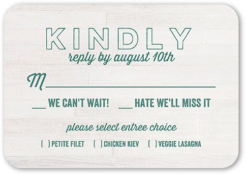 Mountain Nuptials Wedding Response Card, Green, Matte, Signature Smooth Cardstock, Rounded