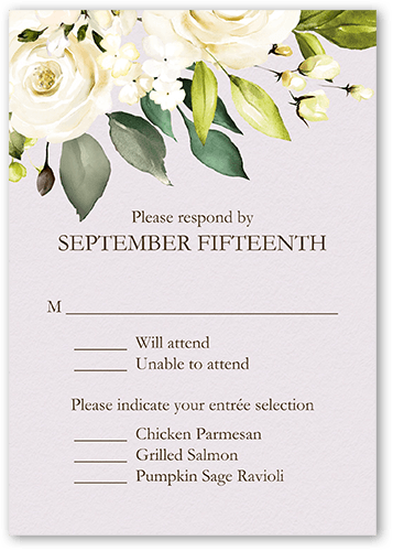 Blooming Beauty Wedding Response Card, Purple, Matte, 100% Recycled Cardstock , Square, Koala