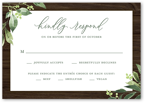 Naturally Forever Wedding Response Card, Brown, Matte, 100% Recycled Cardstock , Square
