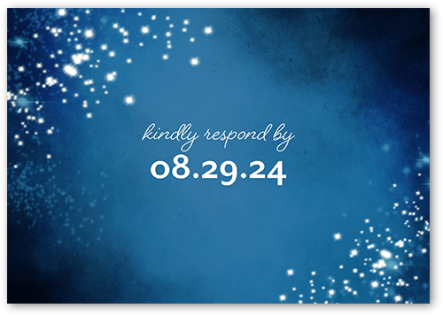 Amongst The Stars Wedding Response Card, Blue, Matte, Signature Smooth Cardstock, Square, Park Night