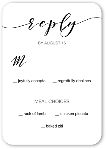 Forever Celebrate Wedding Response Card, White, Pearl Shimmer Cardstock, Rounded, White