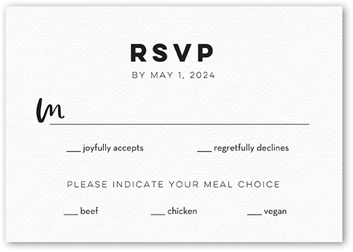 Modern Corners Wedding Response Card, White, Matte, Signature Smooth Cardstock, Square, White