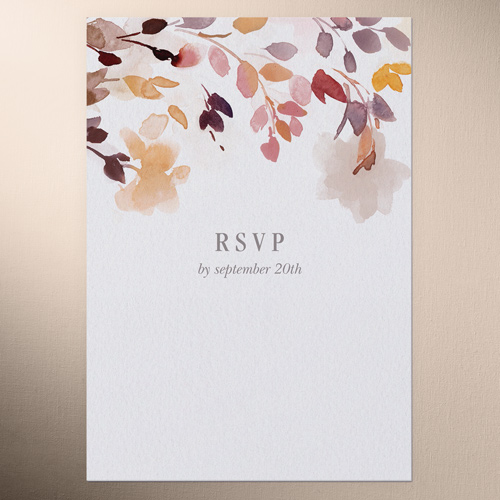 Wild Watercolor Wedding Response Card, Brown, Matte, Signature Smooth Cardstock, Square