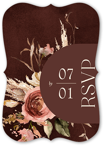 Harvest Bouquet Wedding Response Card, Beige, Signature Smooth Cardstock, Bracket