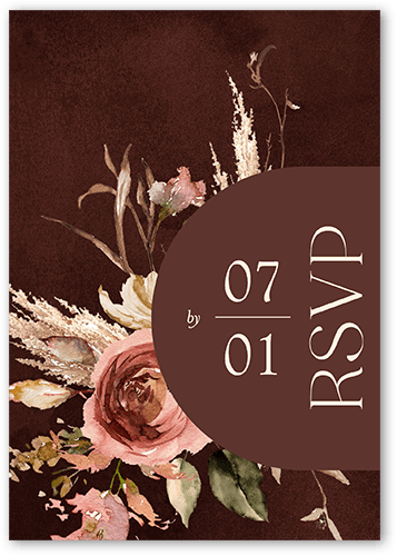 Harvest Bouquet Wedding Response Card, Beige, Matte, Signature Smooth Cardstock, Square