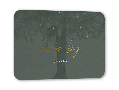 Backyard Twinkle Wedding Response Card, Gold Foil, Beige, Signature Smooth Cardstock, Rounded