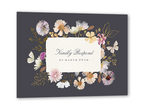 Fairy Tale Wedding Wedding Response Card, Grey, Gold Foil, Matte, 100% Recycled Cardstock , Square