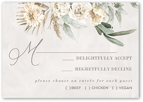 Fresh And Floral Wedding Response Card, Beige, Matte, 100% Recycled Cardstock , Square
