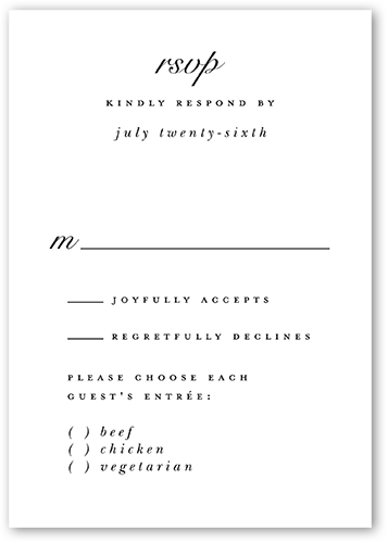 Midnight Verdant Wedding Response Card, Black, Matte, Pearl Shimmer Cardstock, Square
