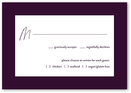 Regal We Do Wedding Response Card, Purple, Matte, Signature Smooth Cardstock, Square