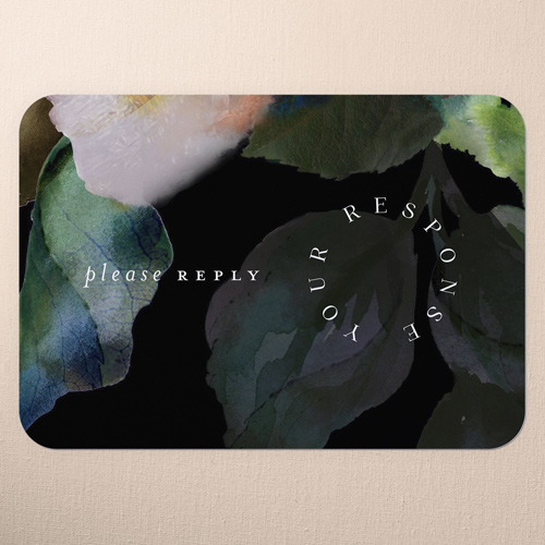 Modern Style Wedding Response Card, White, Pearl Shimmer Cardstock, Rounded, White