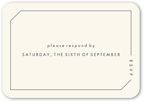 Angled Corners Wedding Response Card, Beige, 100% Recycled Cardstock , Rounded, Cream