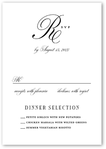 Romantic Rose Wedding Response Card, Beige, Matte, 100% Recycled Cardstock , Square, Antique White