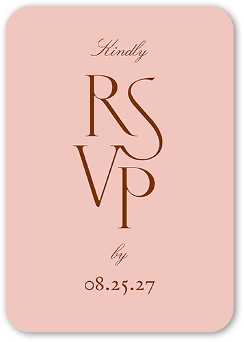 Big Request Wedding Response Card, Pink, Matte, Signature Smooth Cardstock, Rounded, Blush