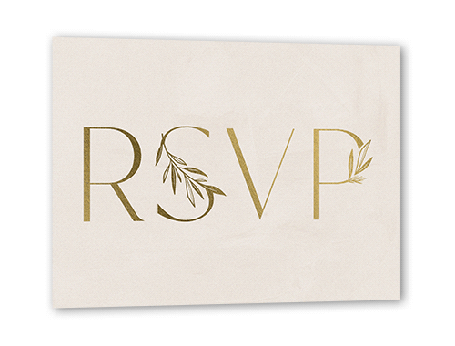 Splendid Spruce Wedding Response Card, Gold Foil, Beige, Matte, Signature Smooth Cardstock, Square