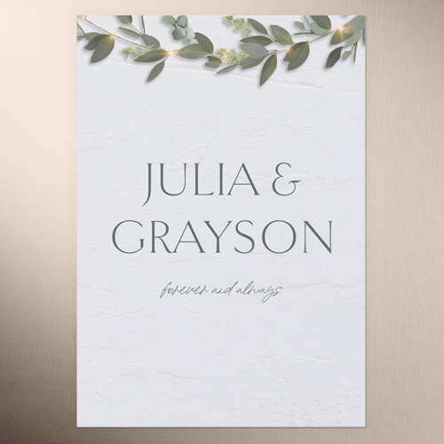Laced Laurels Wedding Response Card, White, Matte, 100% Recycled Cardstock , Square