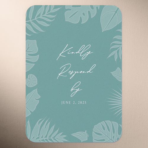 Regional Icons Wedding Response Card, Green, Matte, Signature Smooth Cardstock, Rounded, Leafy