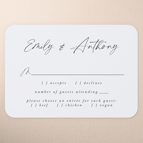 Joining In Joy Wedding Response Card, Grey, Write Your Own Greeting, 100% Recycled Cardstock ?, Rounded