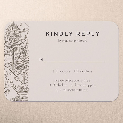 Alpine Affection Wedding Response Card, Gray, Write Your Own Greeting, Matte, Signature Smooth Cardstock, Rounded, Gray