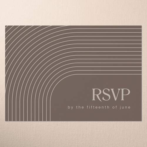 Round Bands Wedding Response Card, Brown, Write Your Own Greeting, Matte, 100% Recycled Cardstock , Square